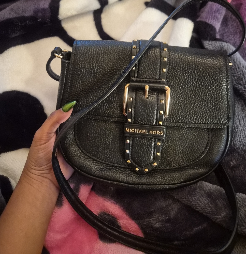 Michael Kors Black Studded Crossbody Bag